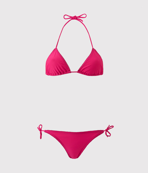 Costume da bagno 2 pezzi tinta unita rosa
