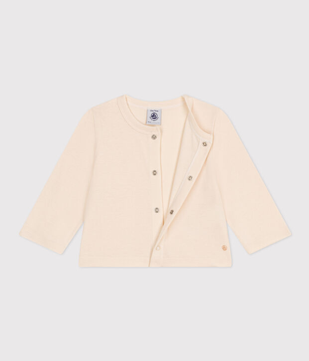 Cardigan in cotone neonato ecru