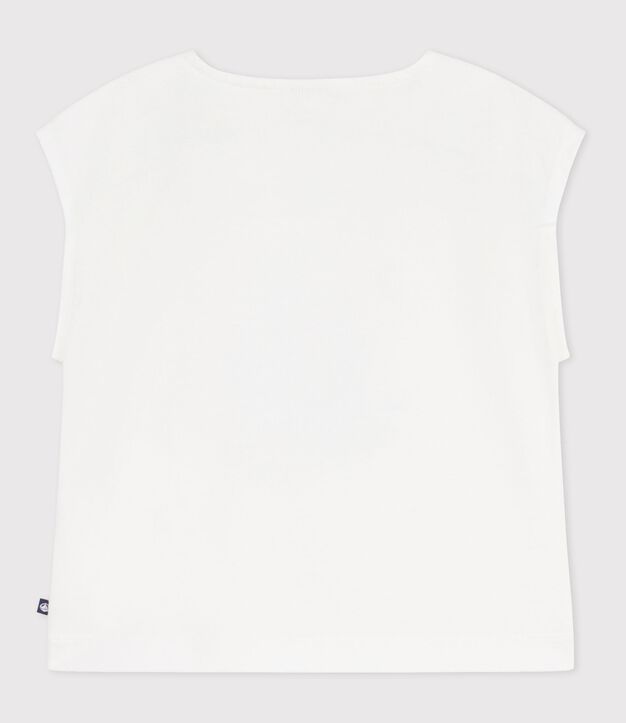T-shirt a maniche corte in cotone bambina bianco