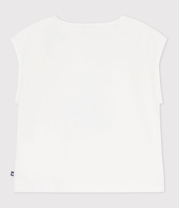 T-shirt a maniche corte in cotone bambina bianco