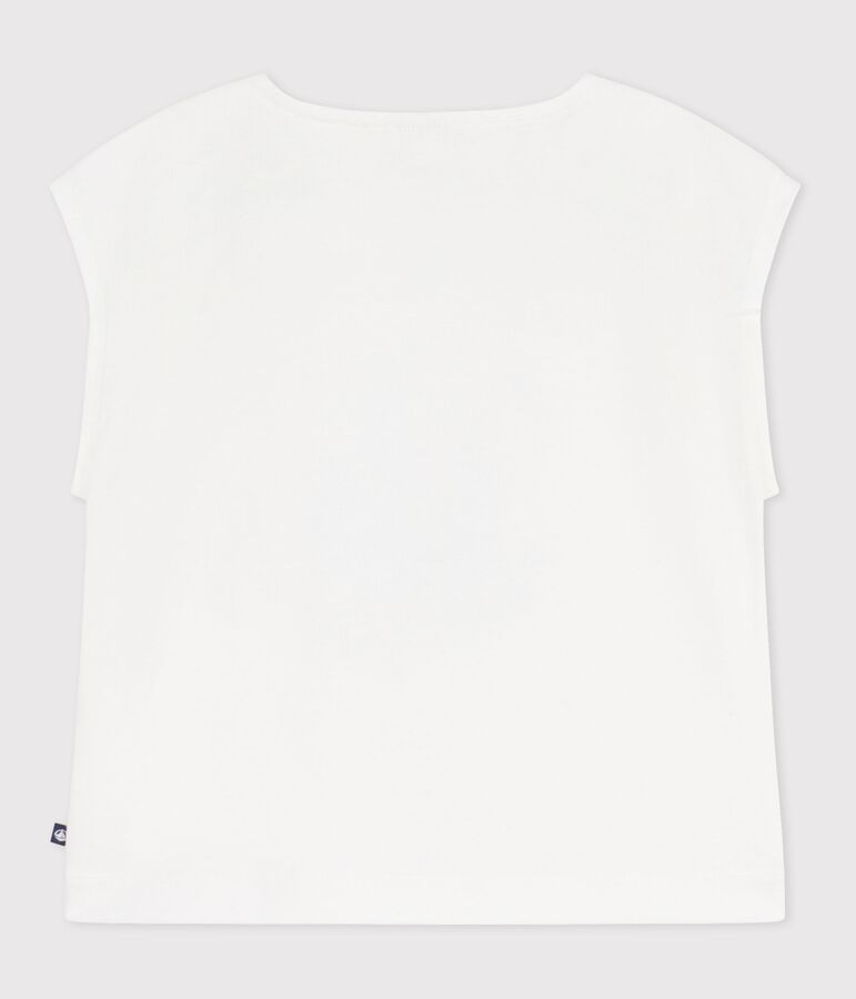 T-shirt a maniche corte in cotone bambina bianco