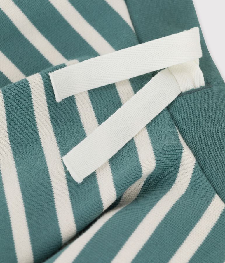 Gonna in cotone bambina verde/ecru