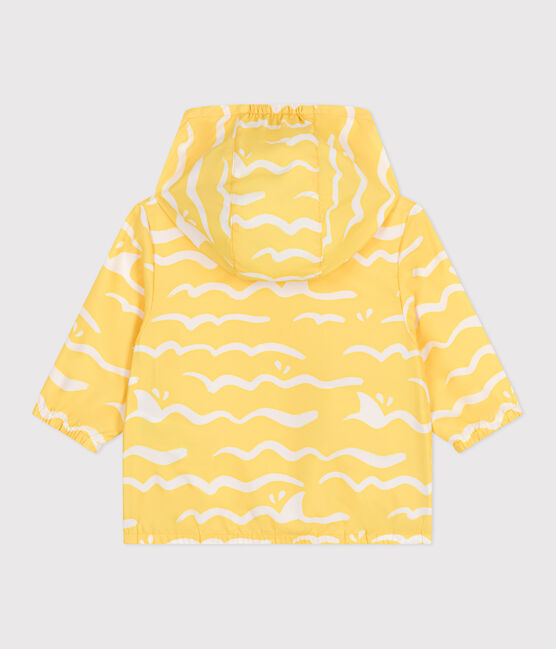 Giacca a vento anti-UV in poliestere con stampa squali neonato giallo ORGE/bianco MARSHMALLOW