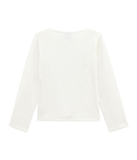 Cardigan bambina in tubique bianco MARSHMALLOW