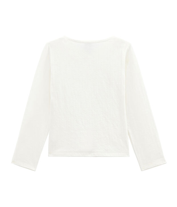 Cardigan bambina in tubique bianco