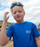 T-shirt a maniche corte in cotone con stampa bambino blu PERSE