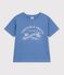 T-shirt a maniche corte con stampa bambino blu