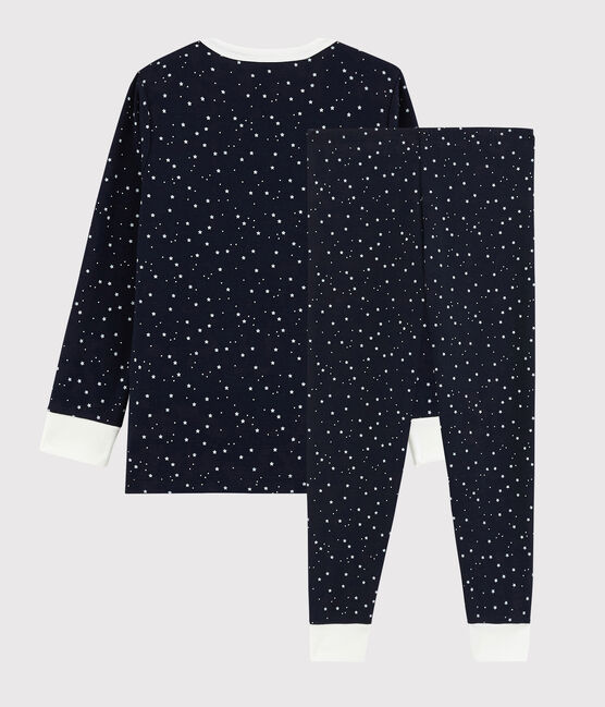 Pigiama stelle unisex a costine blu SMOKING/bianco MARSHMALLOW