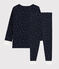 Pigiama stelle unisex a costine blu SMOKING/bianco MARSHMALLOW