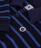 Felpa con colletto a polo in cotone a righe bambino blu/verde/blu