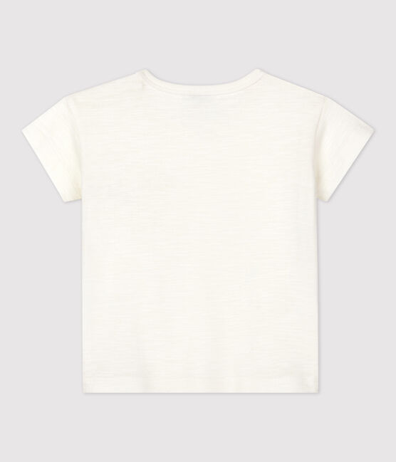 T-shirt bebè tinta unita a maniche corte in jersey bianco MARSHMALLOW