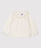 Blusa in cotone bebè. bianco MARSHMALLOW/grigio ARGENT