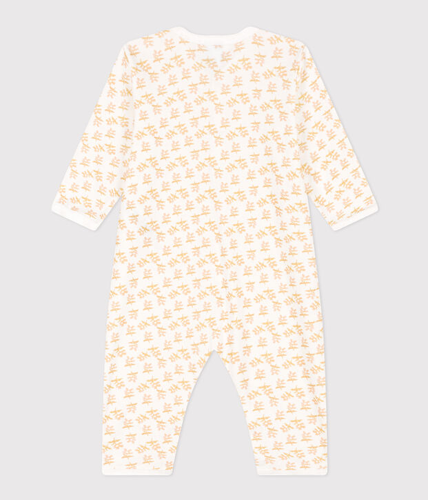 Pigiama beb&egrave; senza piedi in cotone bianco/giallo