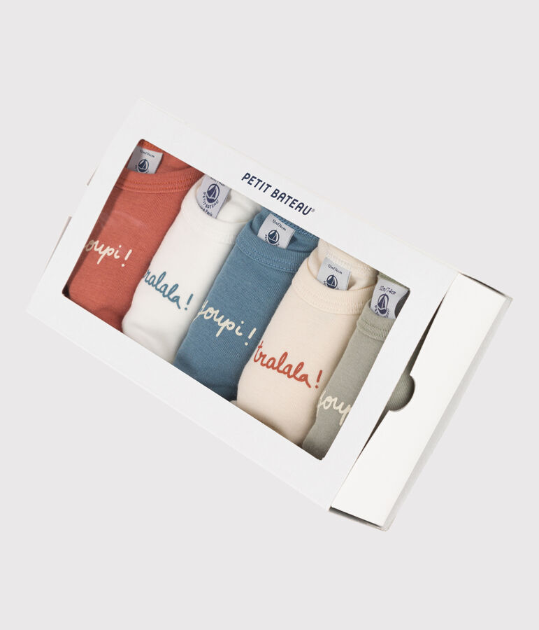Confezione da 5 body a maniche lunghe Youpi beb&egrave; in cotone multicolore