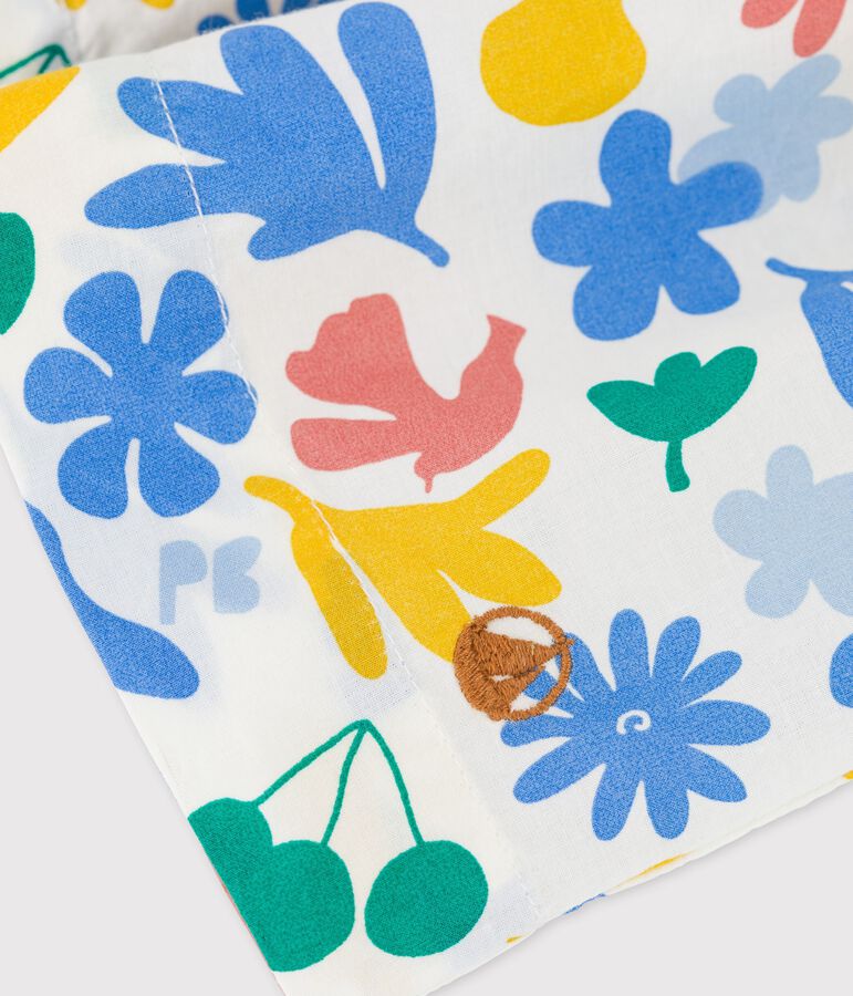 Gonna bambina in popeline fantasia bianco MARSHMALLOW/bianco MULTICO