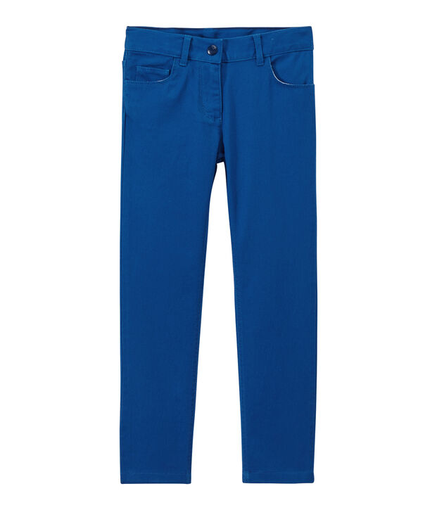 Pantalone bambina in jeans colorato blu