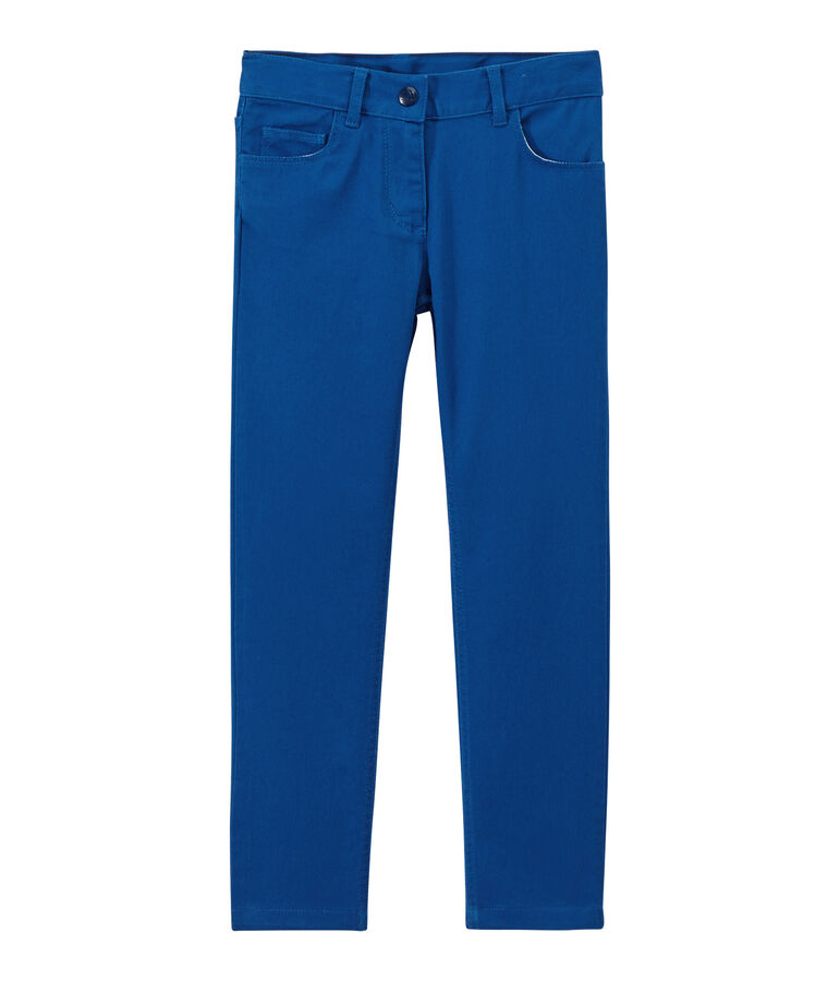 Pantalone bambina in jeans colorato blu