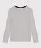 T-shirt L'Iconique a manica lunga in cotone rigato donna bianco MARSHMALLOW/blu SMOKING