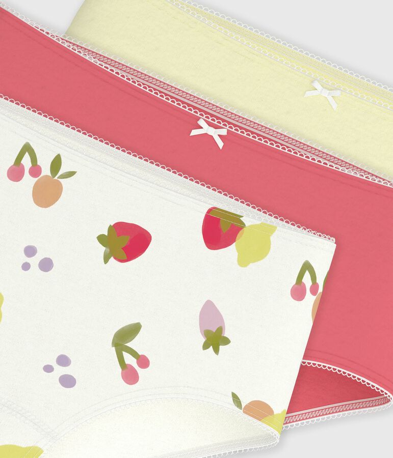 Set di shorty in cotone con frutti stampati bambina multicolore