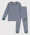Pigiama millerighe bambina/bambino in tubique blu MEDIEVAL/ MONTELIMAR