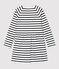 Abito bambina a maniche lunghe in cotone bianco MARSHMALLOW/blu SMOKING