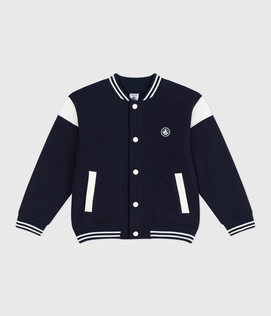 Giacca stile teddy bambino in cotone tinta unita blu SMOKING