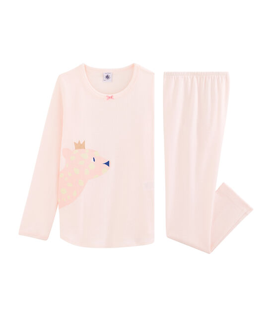 Pigiama bambina a costine rosa FLEUR
