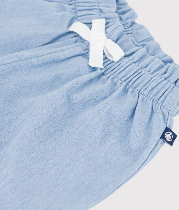 Pantaloni in chambray neonata blu