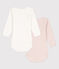 Confezione da 2 body a maniche lunghe millerighe bebè in cotone variante 1