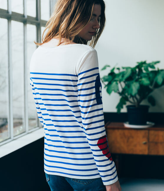 marinière creativa donna bianco MARSHMALLOW/blu PERSE
