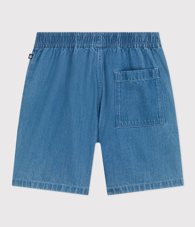 Short in denim leggero bambino blu