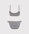 Costume due pezzi bambina blu ABYSSE/bianco LAIT