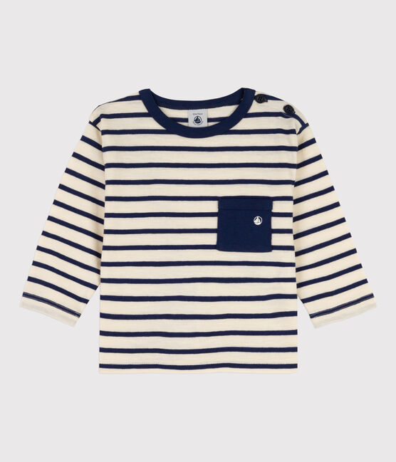 T-shirt maniche lunghe bebè in cotone bianco AVALANCHE/ MEDIEVAL