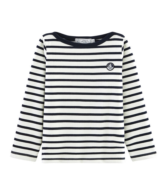 Marinière iconica bambino beige COQUILLE/blu SMOKING