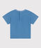 T-shirt a maniche corte in cotone tinta unita neonato blu ALASKA