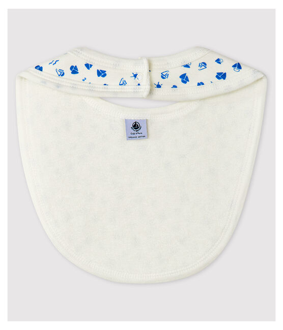 Bavaglino bebè in cotone biologico bianco MARSHMALLOW/blu COOL