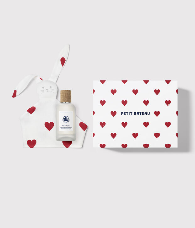COFANETTO REGALO NASCITA PROFUMO E DOUDOU bianco/bianco