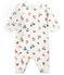 Tutina pigiama senza piedi in costina da neonata bianco MARSHMALLOW/bianco MULTICO
