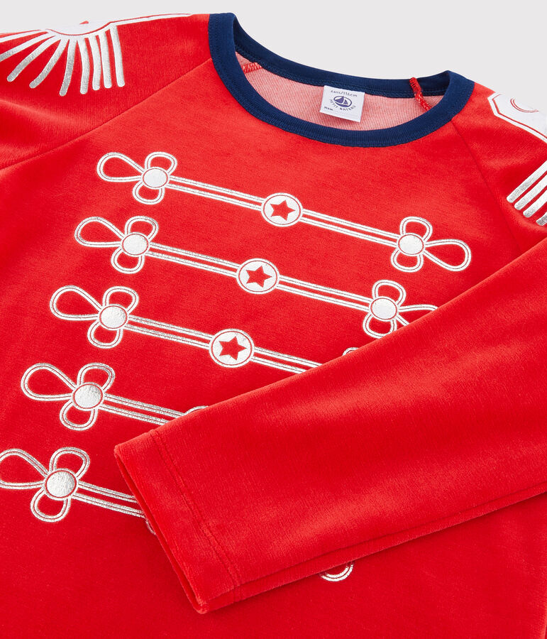 Pigiama maschera in ciniglia bambino blu MEDIEVAL/rosso FROUFROU