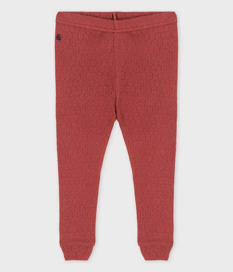 Leggings in maglia traforata per beb&egrave; marrone OMBRIE