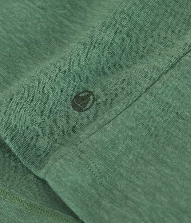 T-shirt a maniche corte in lino donna verde