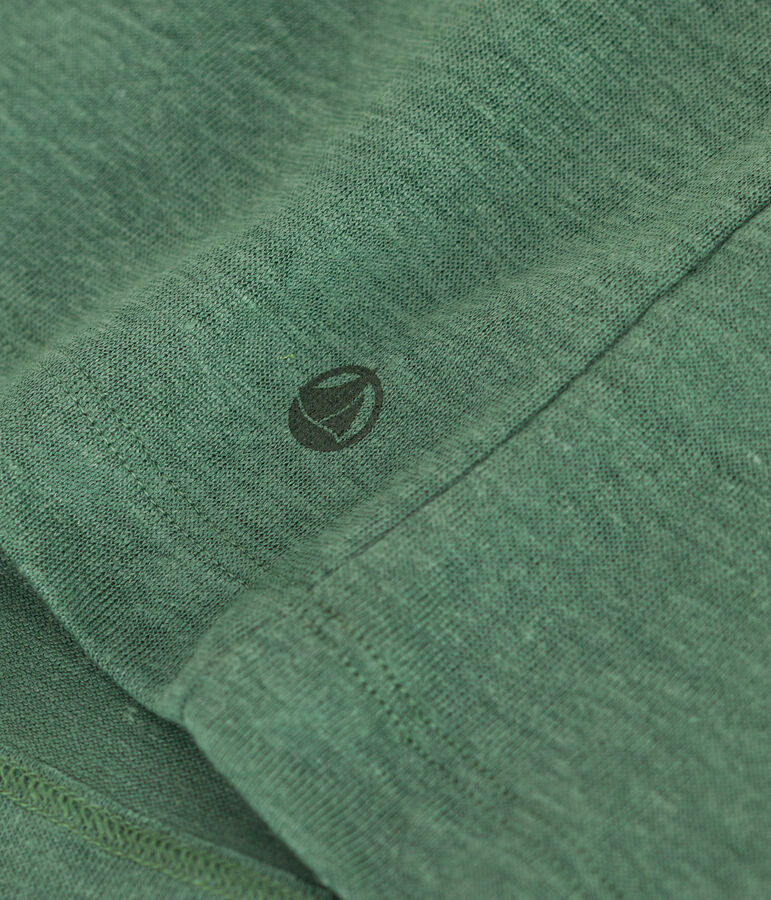 T-shirt a maniche corte in lino donna verde PALMERAIE