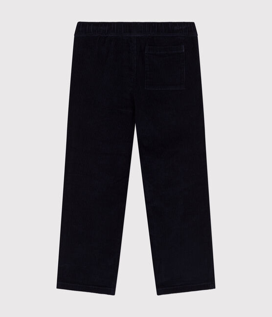 Pantaloni dritti in velluto bambino blu SMOKING