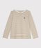 Marini&egrave;re a maniche lunghe in cotone donna beige/bianco