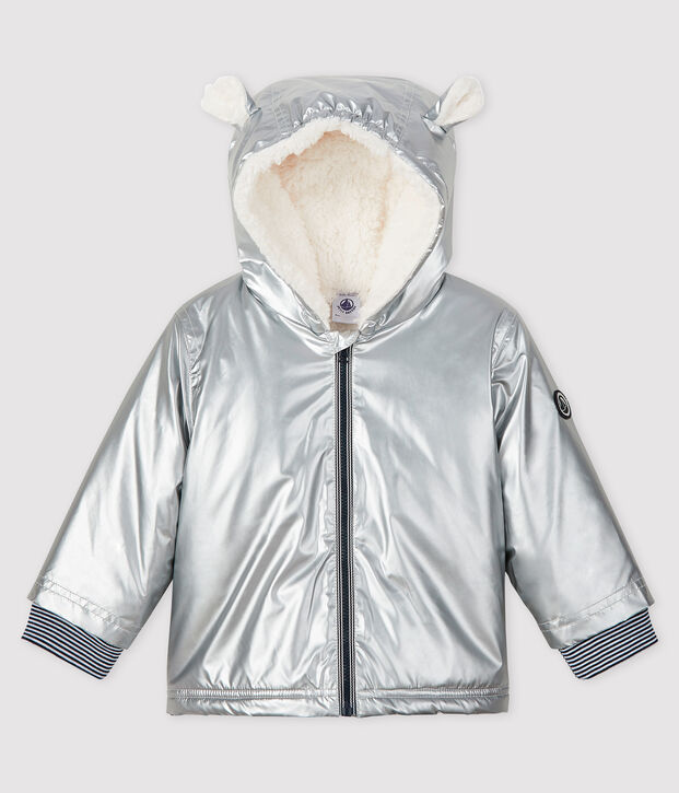 Cerata calda foderata in sherpa beb&egrave; femmina/maschio grigio