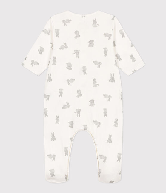 Pigiama bebè in tubique con coniglietti bianco MARSHMALLOW/grigio GRIS