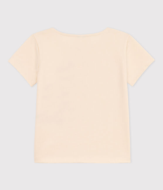 T-shirt bambina a maniche corte in tessuto fioccato ecru AVALANCHE