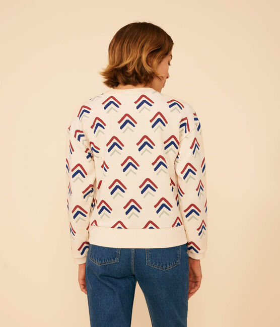 Maglia donna in tessuto felpato bianco AVALANCHE/ MULTICO