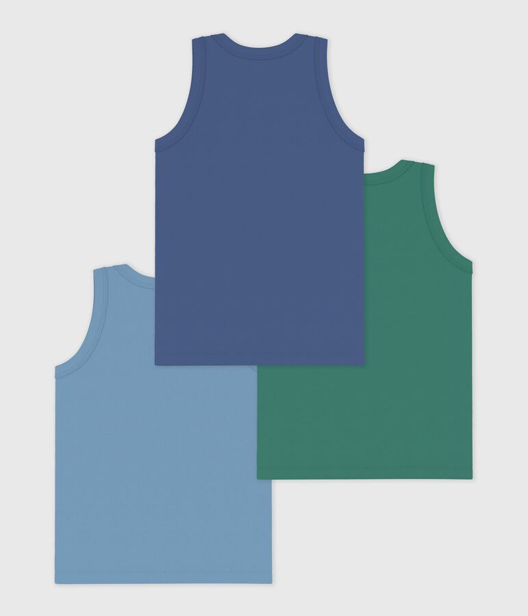 Set di canotte in cotone tinta unita bambina multicolore