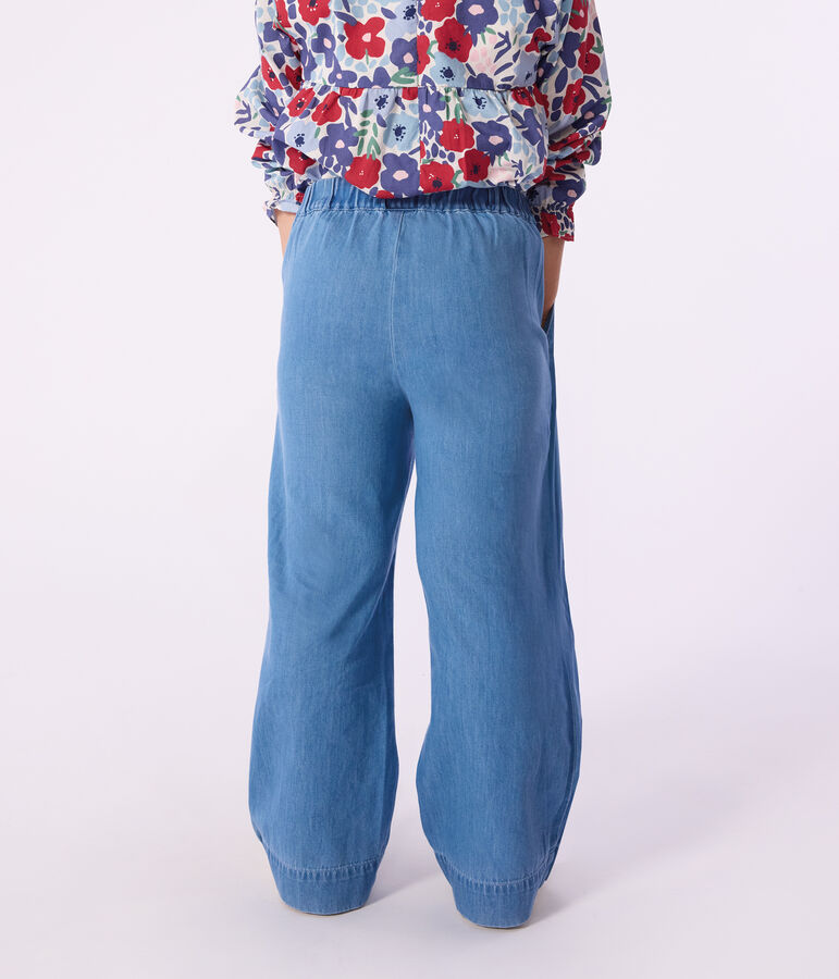 Pantaloni in denim bambina blu